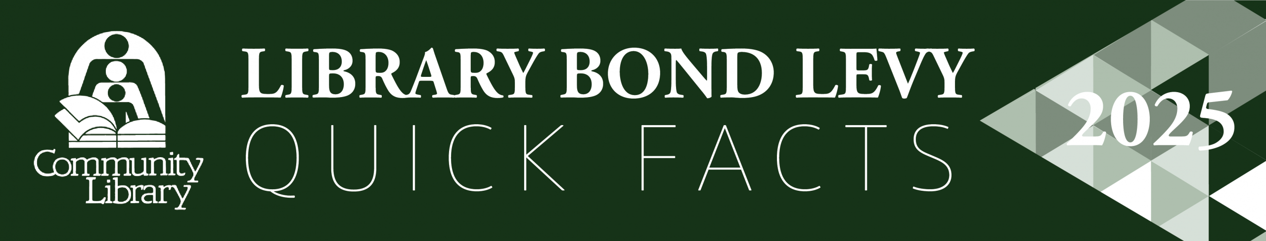 Library Bond Levy Quick Facts 2025